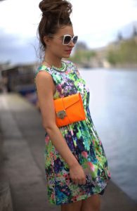 neon floral print dress use